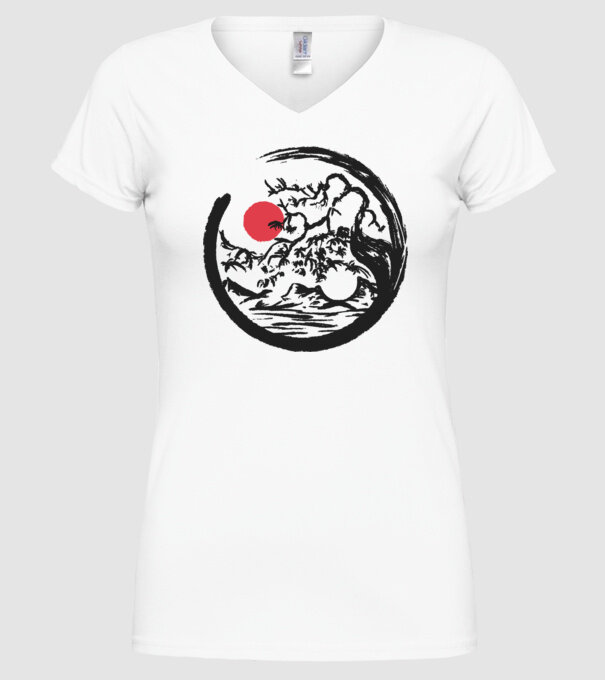 Yin-Yang Bonsai model alb pe tricou