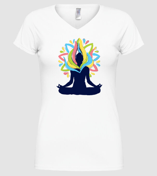 Energii Yoga Meditație model alb pe tricou