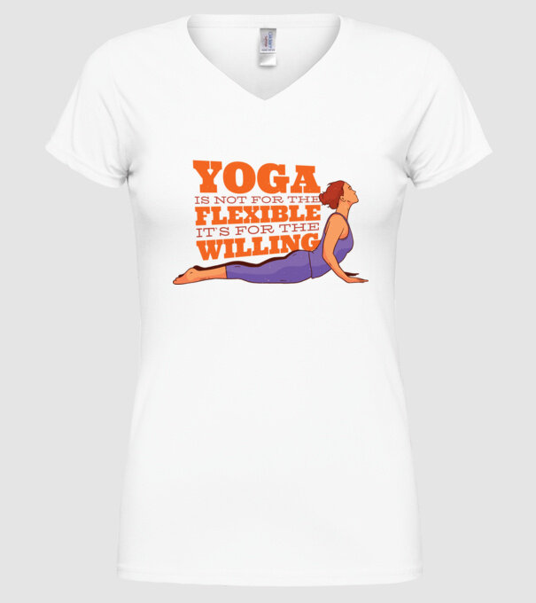 yoga perseverență model alb pe tricou