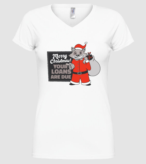 Raton de Crăciun model alb pe tricou