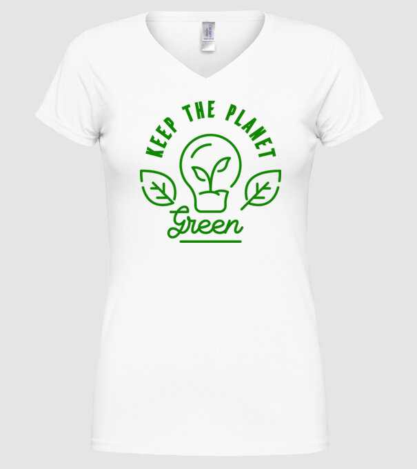 Keep The Planet Green - Ziua Pământului model alb pe tricou