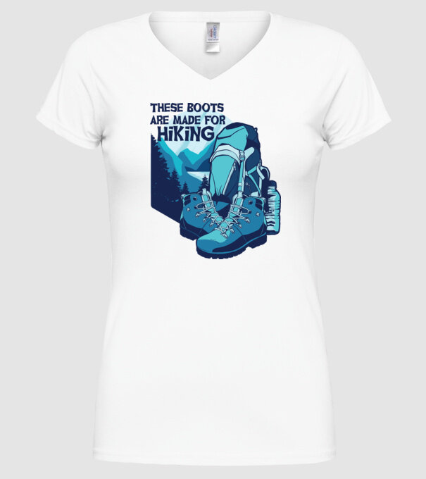 Bocanci de drumeție model alb pe tricou
