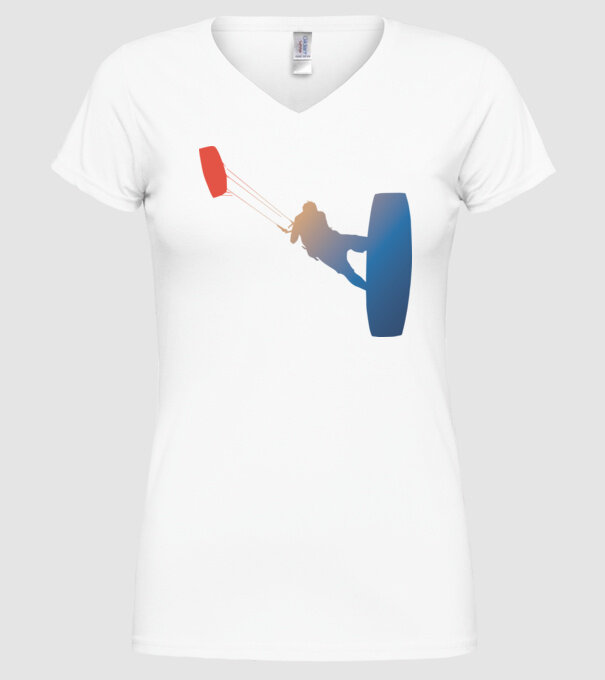 Kite Surfer model alb pe tricou