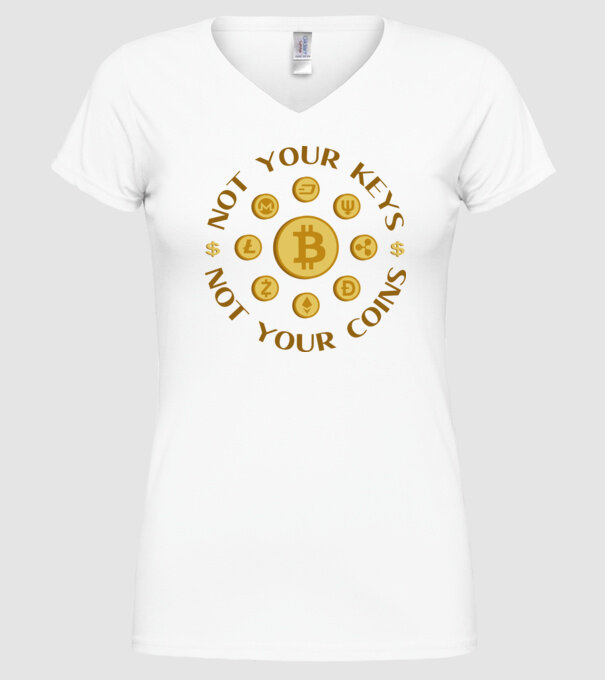 Criptomonede model alb pe tricou