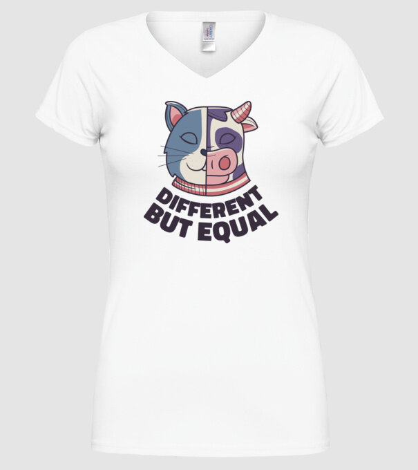 Diferit, dar egal model alb pe tricou
