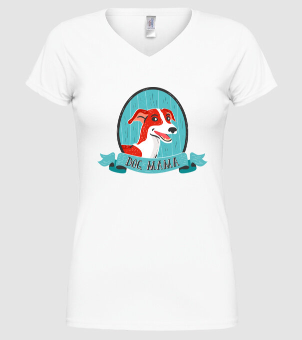 Câine Mamă model alb pe tricou