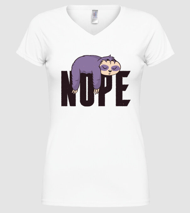 Leneș Nope model alb pe tricou