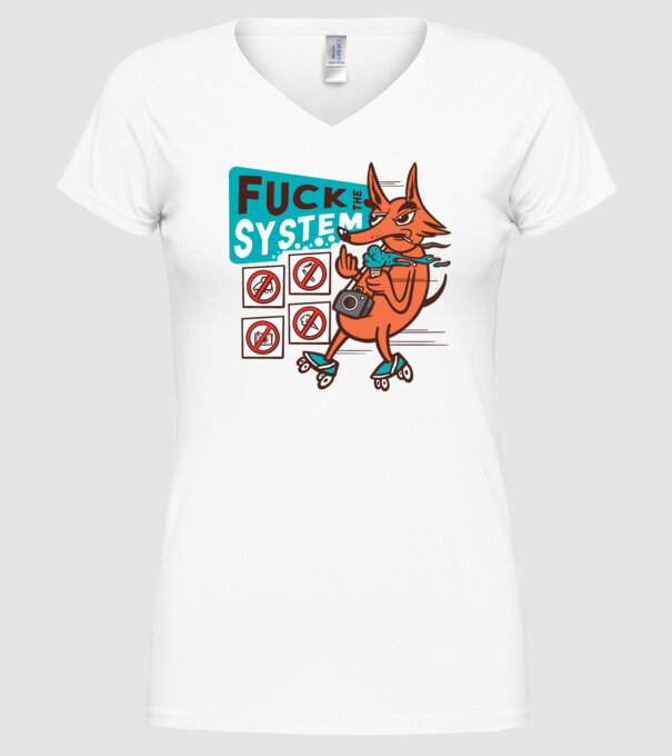 Câine Rebel model alb pe tricou