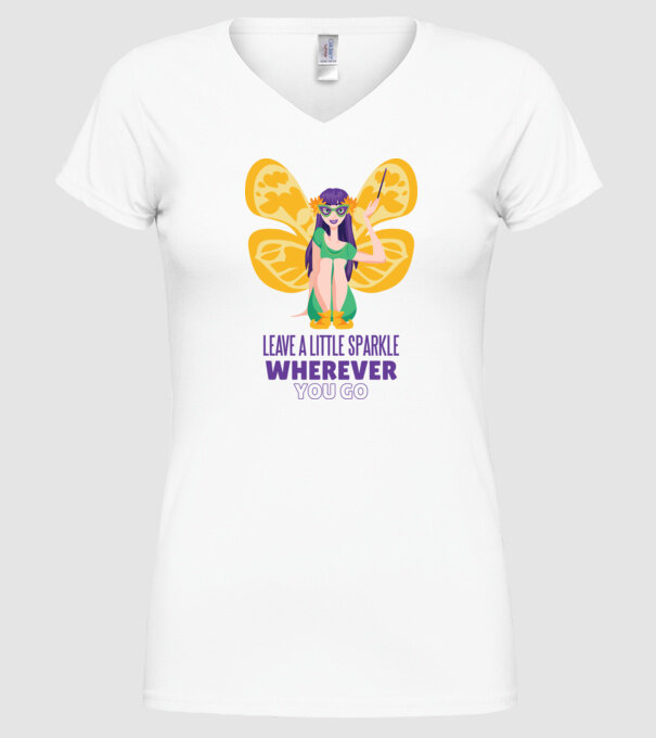 Leave a little sparkle wherever you go model alb pe tricou