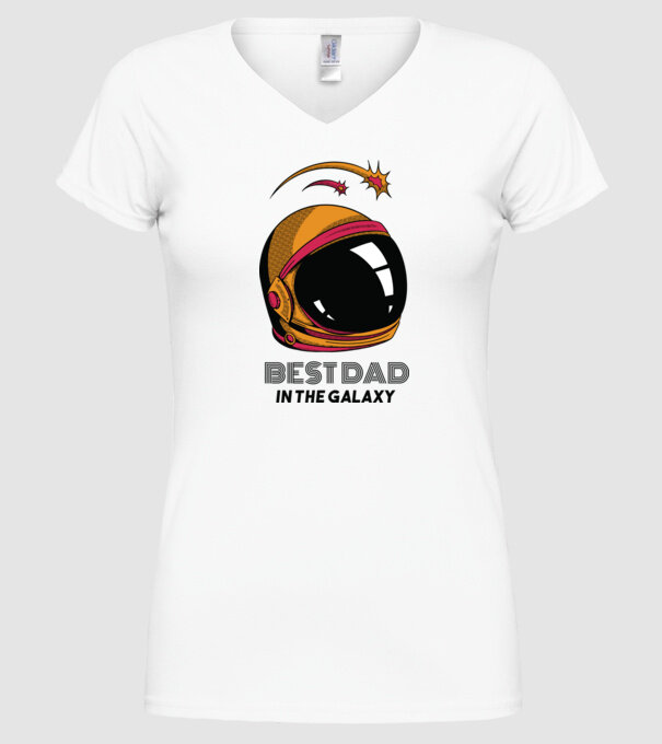 Cel mai bun tată din Galaxie model alb pe tricou