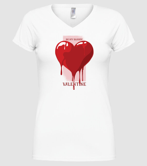 Fii dragostea mea - Be my bloody Valentine model alb pe tricou