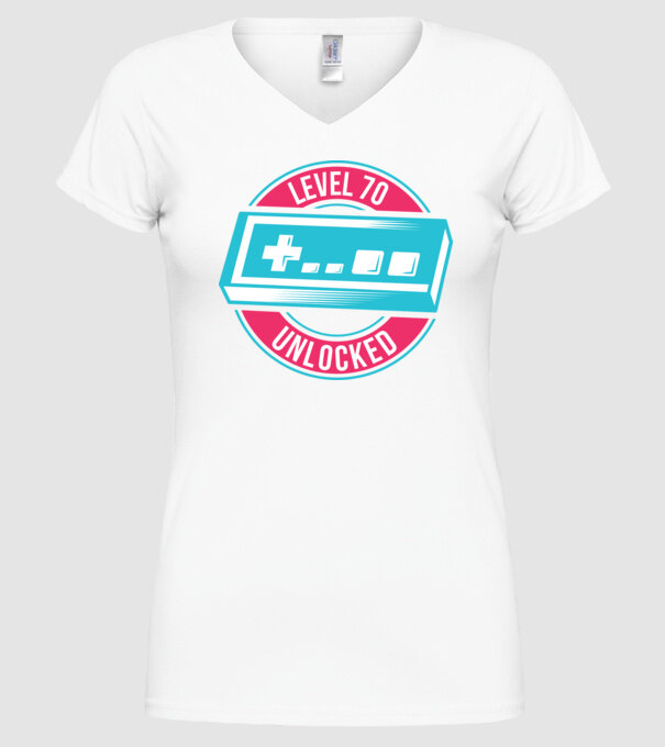 Level 70 Unlocked 70th Birthday model alb pe tricou