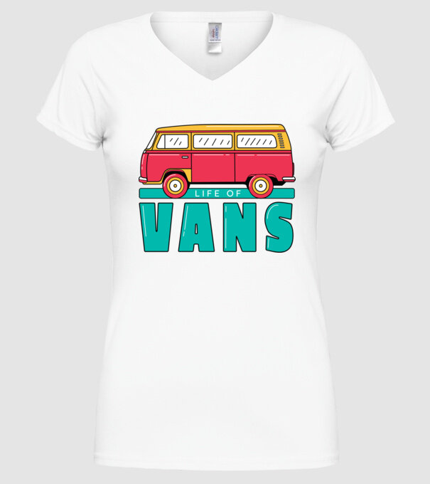 Life of Vans model alb pe tricou