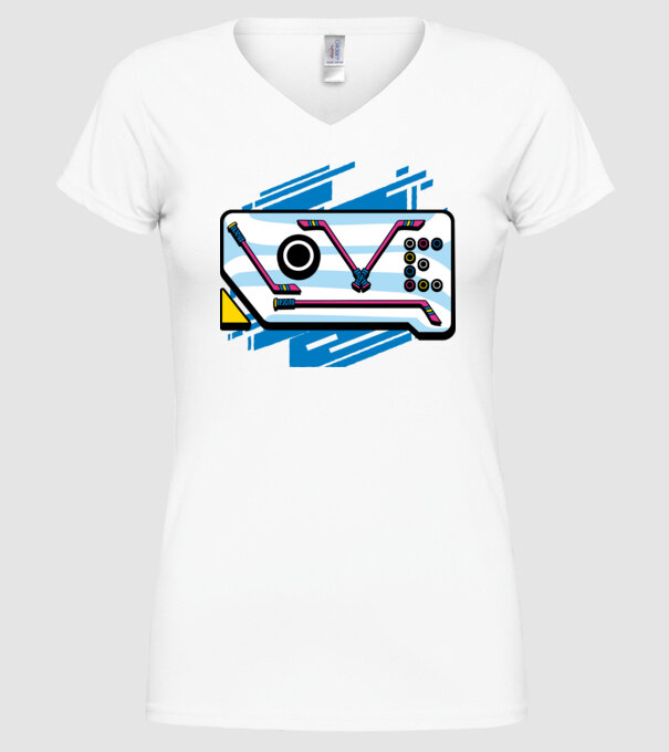 Love Hockey model alb pe tricou