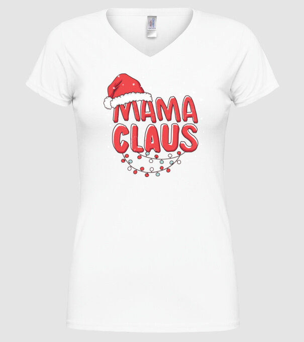 Mama Claus model alb pe tricou