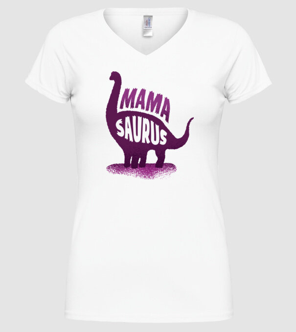 Mamasaurus model alb pe tricou