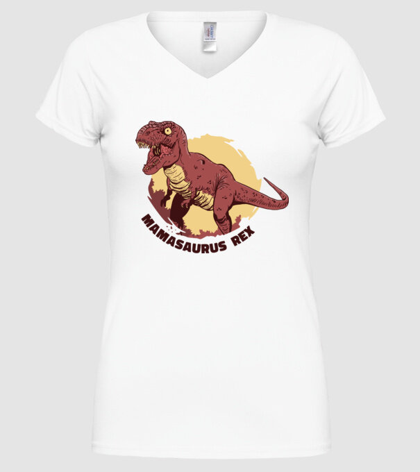 mamasaurus rex model alb pe tricou