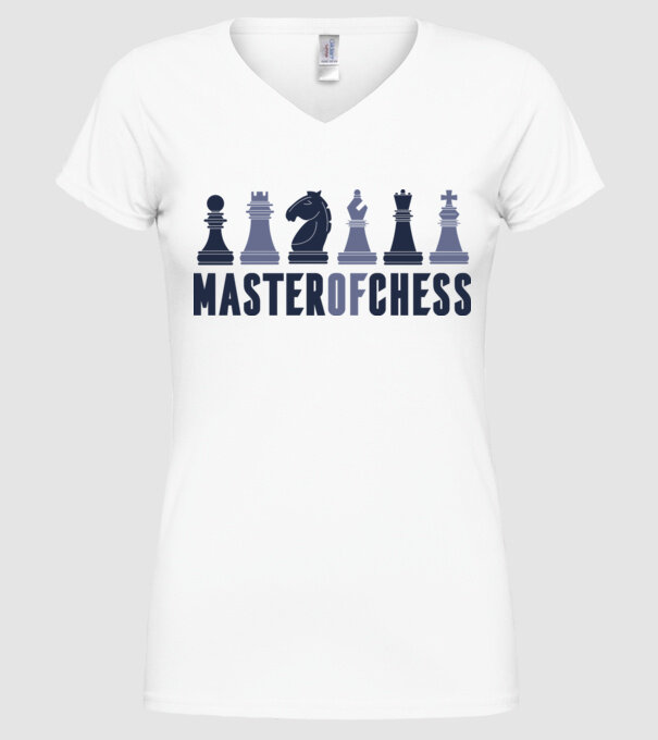 Master of Chess model alb pe tricou