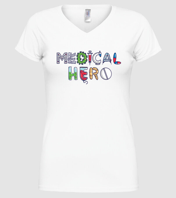 Medical Hero - Eroi de zi cu zi model alb pe tricou