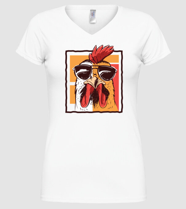 Pui cool model alb pe tricou