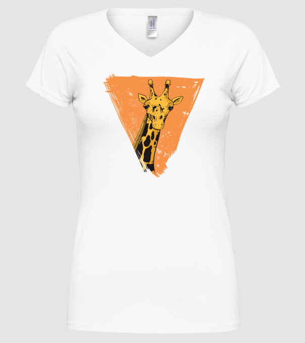 Girafă cool model alb pe tricou