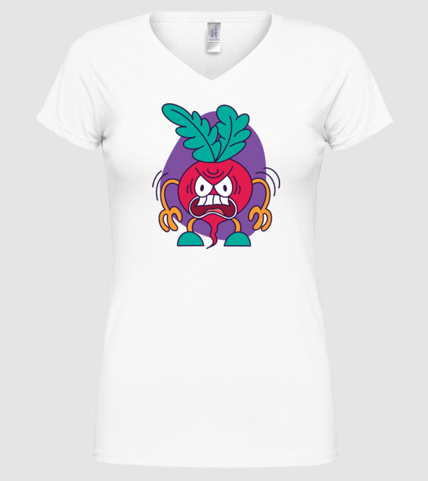 Ridichi supărat model alb pe tricou