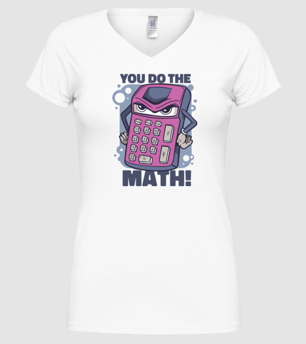 Calculator Furios model alb pe tricou