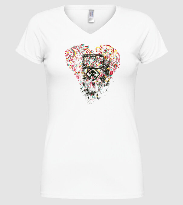 Inimă otrăvită model alb pe tricou