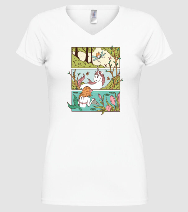 Lumea poveștilor model alb pe tricou