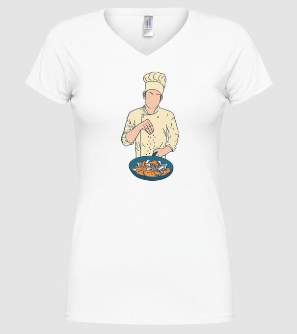 Maestru Bucătar model alb pe tricou