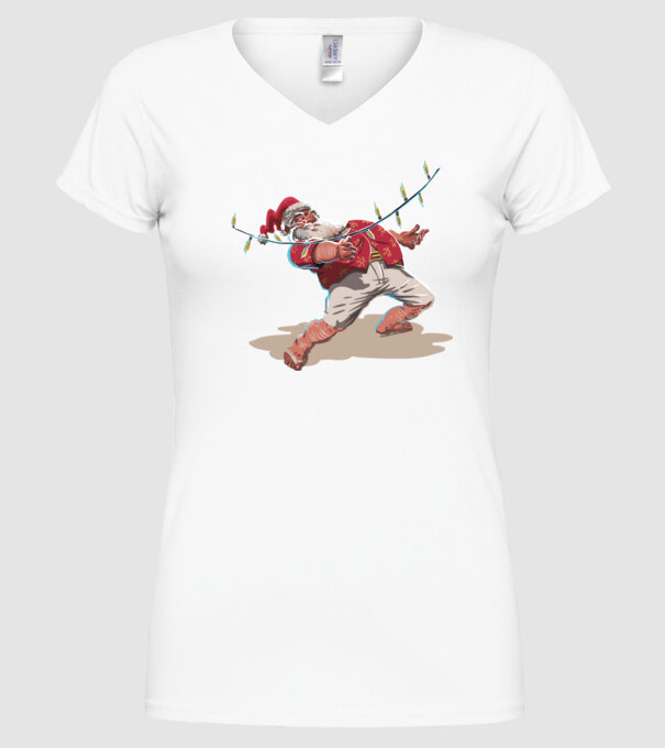Limbo Moș Crăciun model alb pe tricou