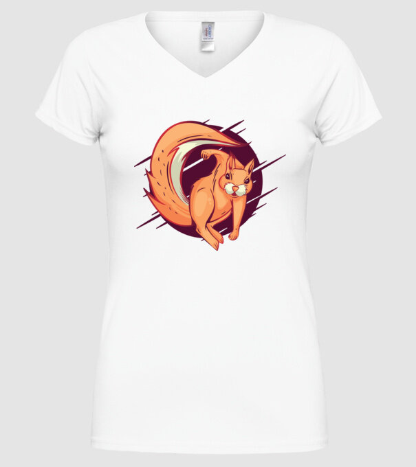 Supererou veveriță model alb pe tricou
