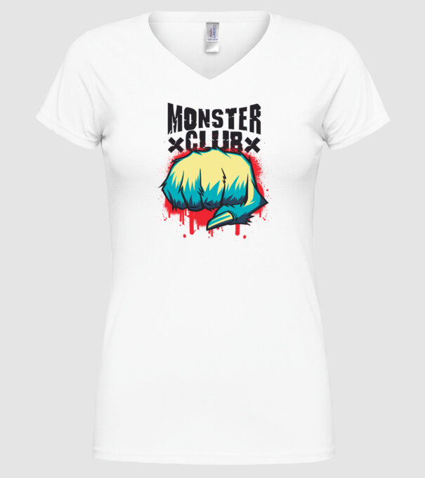 Monster Club model alb pe tricou