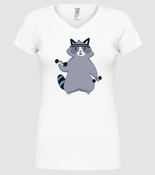 Raton antrenament model alb pe tricou