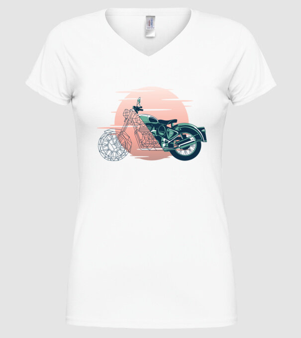 Motocicletă model alb pe tricou