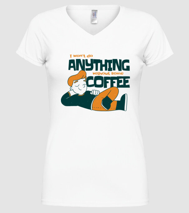 Nu pot fac nimic fără cafea model alb pe tricou