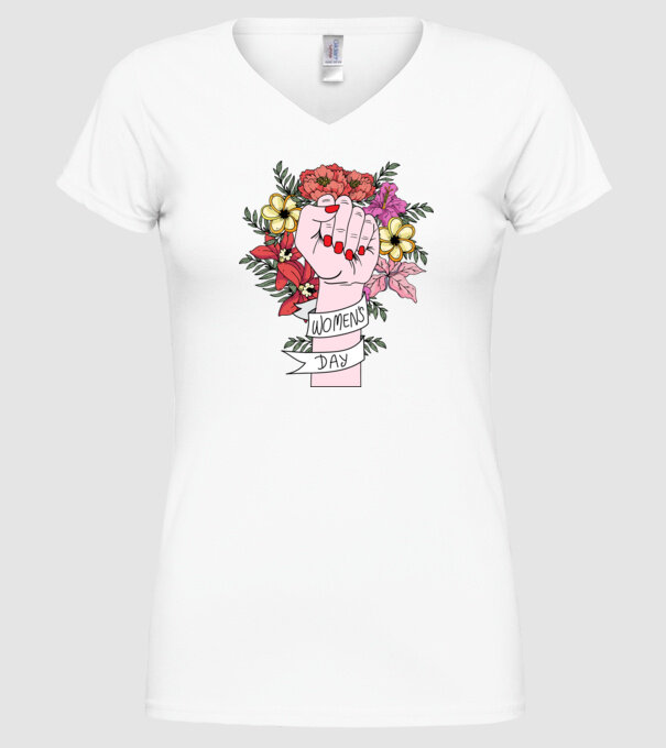 Ziua Internațională a Femeii 8 martie model alb pe tricou