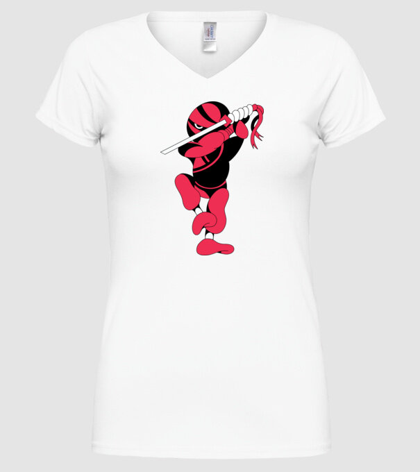 Ninja model alb pe tricou