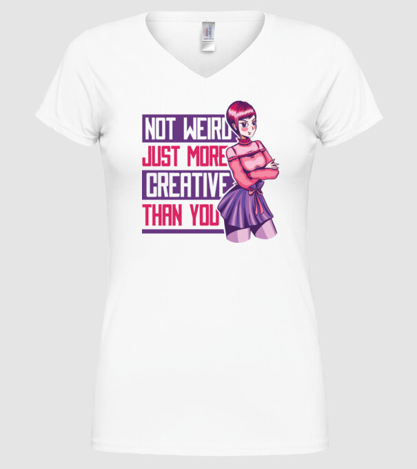 Not weird just more creative than you Anime model alb pe tricou