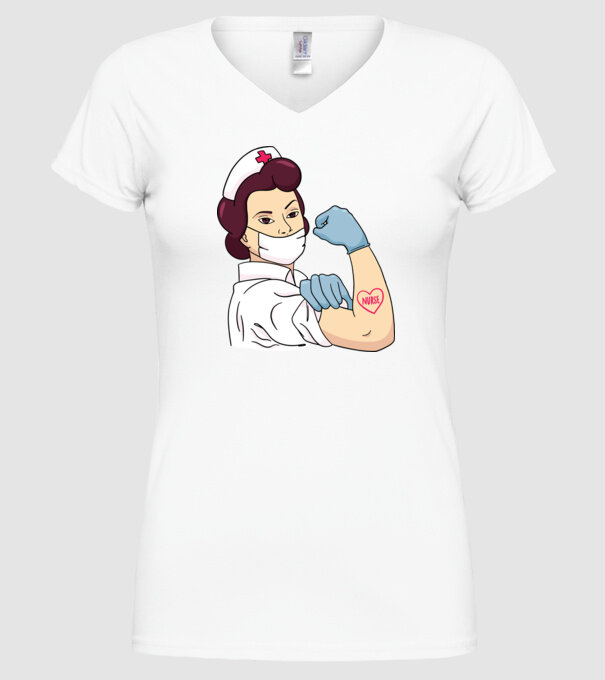 Soră Asistentă model alb pe tricou