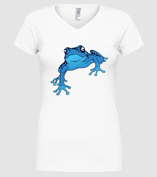 Broască otrăvitoare model alb pe tricou