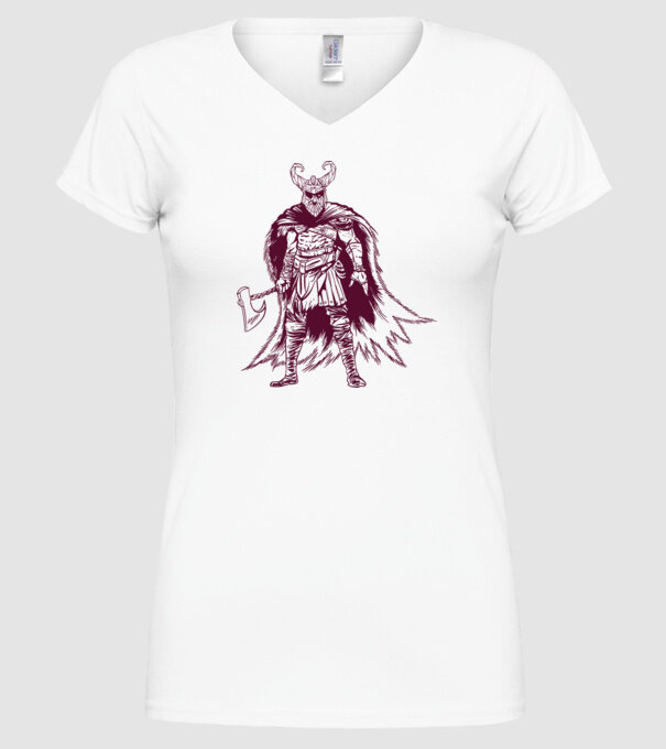 Războinic Odin Viking model alb pe tricou