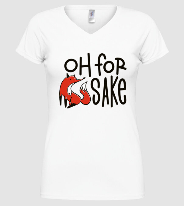 Oh for Fox Sake tricou cu vulpe model alb pe tricou