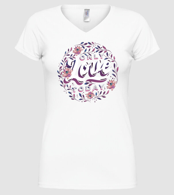 'Only Love Today tricou pentru Valentine''s Day' model alb pe tricou