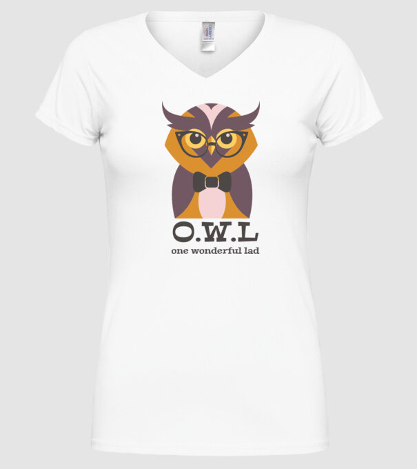 OWL - One wonderful Lad model alb pe tricou