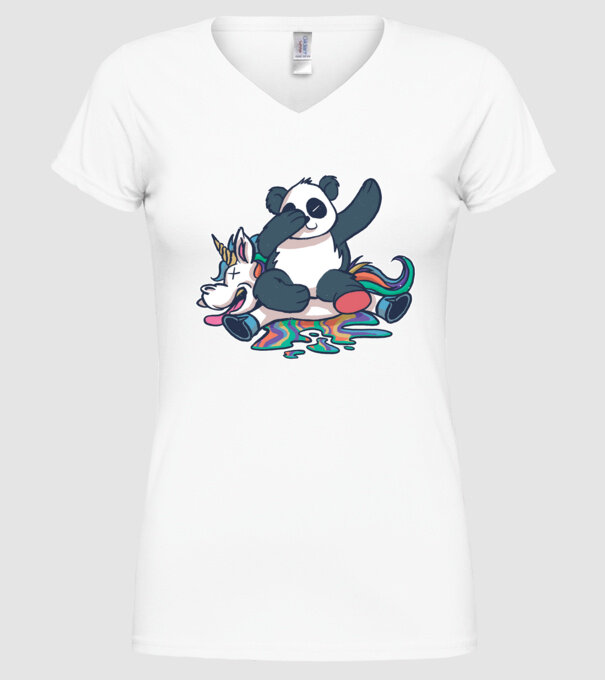 Panda DAB Unicorn model alb pe tricou