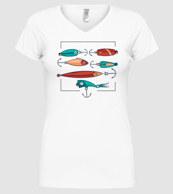 Pescuit la trena Momeli model alb pe tricou