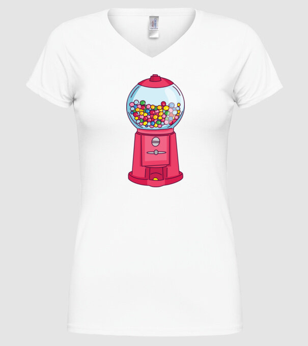 Automat Gumă de mestecat model alb pe tricou