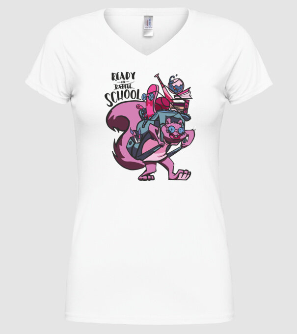 Ready for School model alb pe tricou