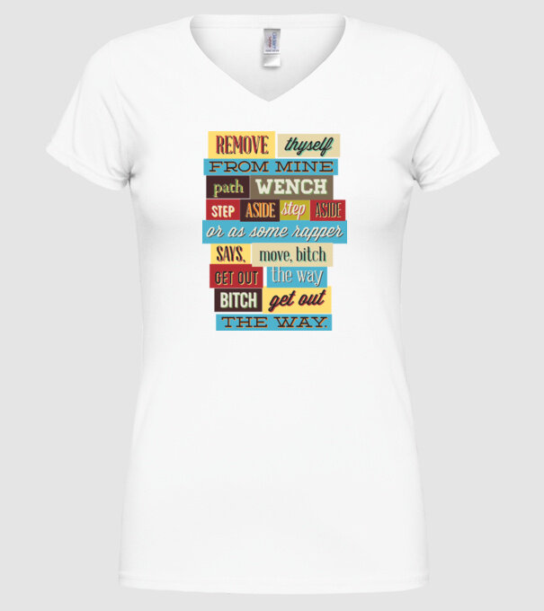 Remove thyself from mine path wench model alb pe tricou